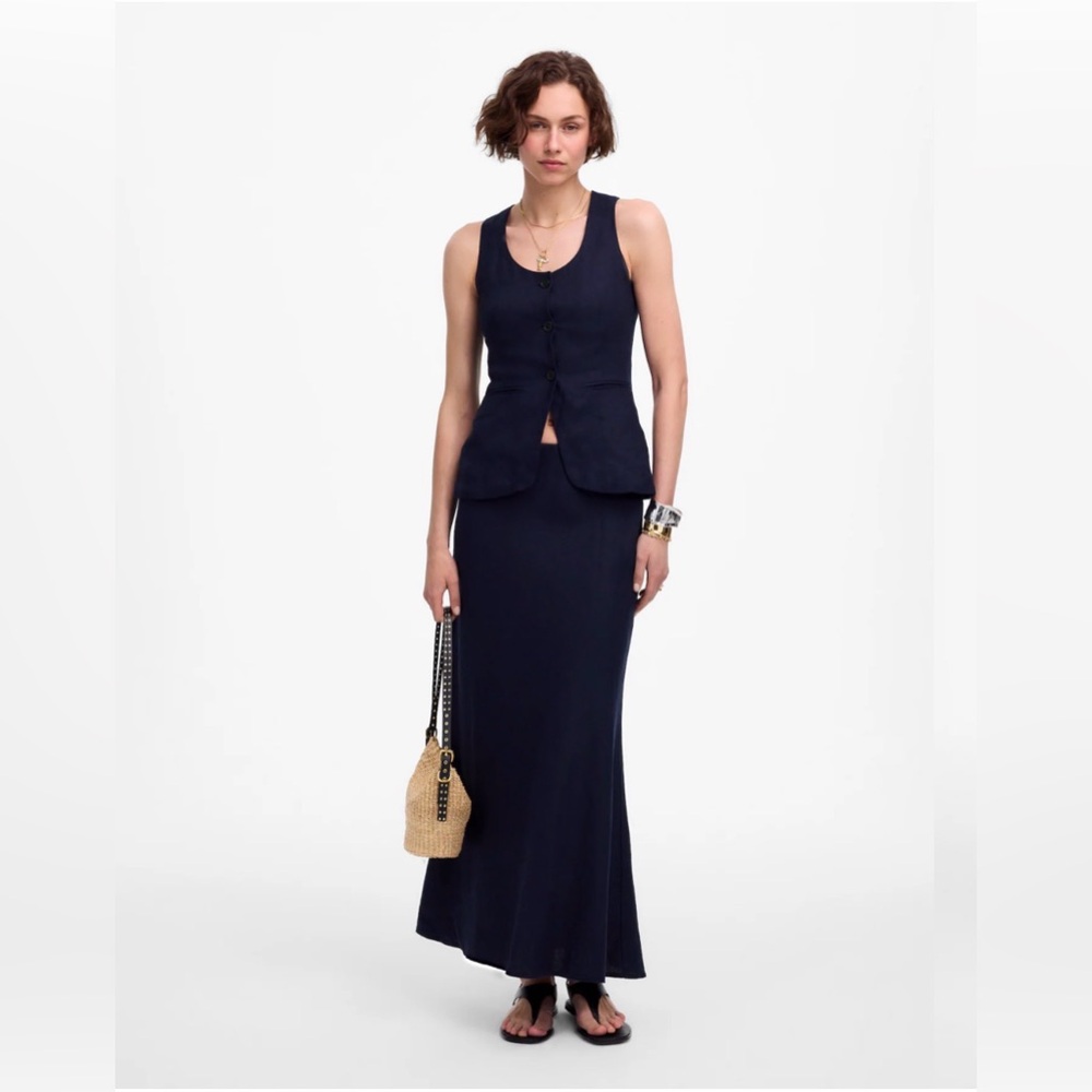 Linen Maxi Slip Skirt